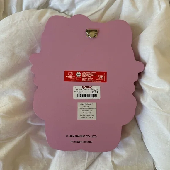 HELLO KITTY NWT WALL DECOR PINK SKELETON WOOD SIGN 2024 AESTHETIC PRETTY CUTE - Picture 2 of 2